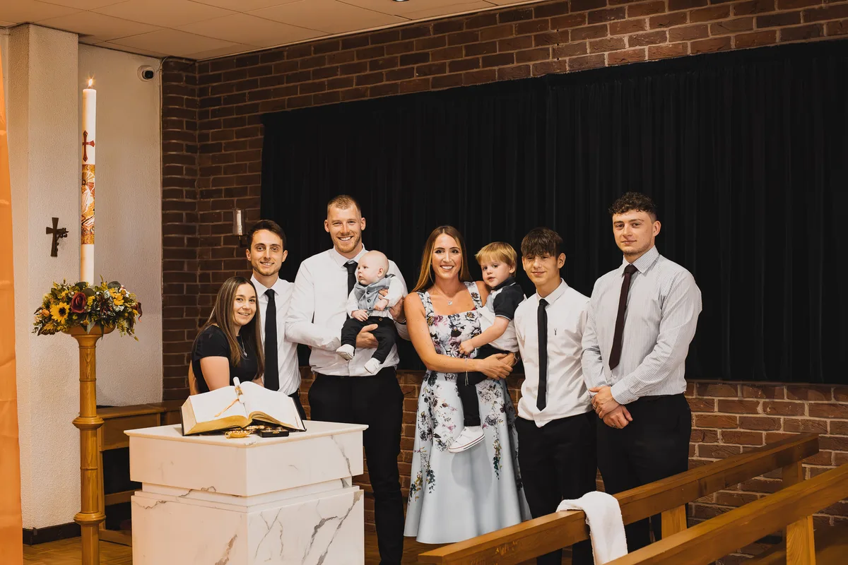 Bowen’s christening: event photography at Christ the King Church, Coventry, photo 12