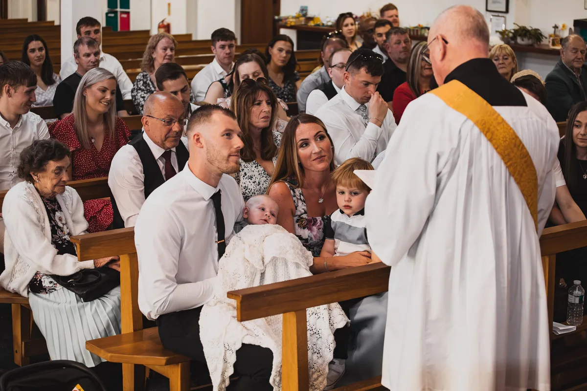 Bowen’s christening: event photography at Christ the King Church, Coventry, photo 10